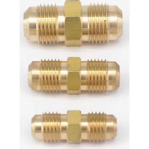 Fit Tube OD 1/4" 5/16" 3/8" Straight Brass SAE 45 Degree Pipe Fittings Adapters 229PSI