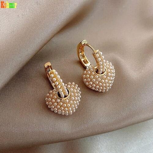 Kshmir 2021 Peach-heart pearl earrings with new style womens earrings pendant fashion girls jewelry gifts