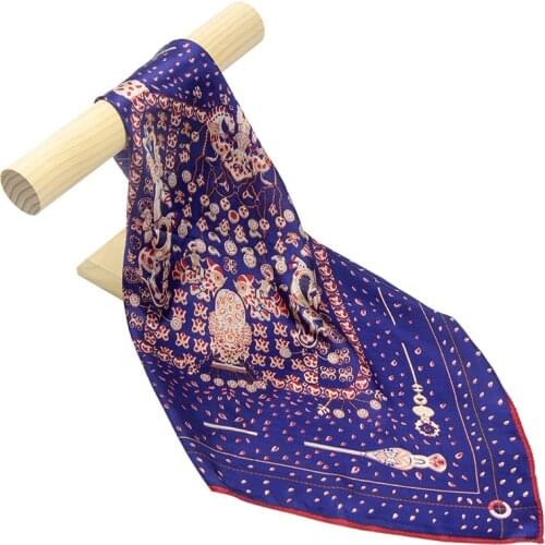 Natural Silk Scarf Women Bandana Female Horse Fish Hair Scarf for Women Top Silk Headband Fashion Womens Square Silk Neck Scarf