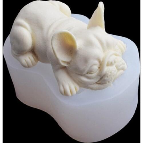 3D Cute Lovely Dogs Mousse Cake Mold Bulldog Ice Cream Silicone Baking Gumpaste Tools Dessert Molds For Cake Decoration M2132