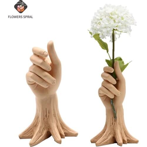 Nordic Handmade Resin Vase Modern Home Creative Decoration Fist Vase Craft Vase Soft Decoration Decorative Vase New Product