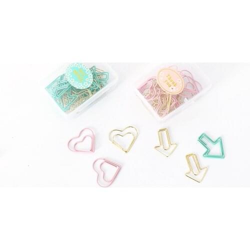 Arrow Love Paper Clip Cute Bookmark Creative Stationery Boxed Paper Clip Metal Test Paper Clip Magnetic Material Model Number