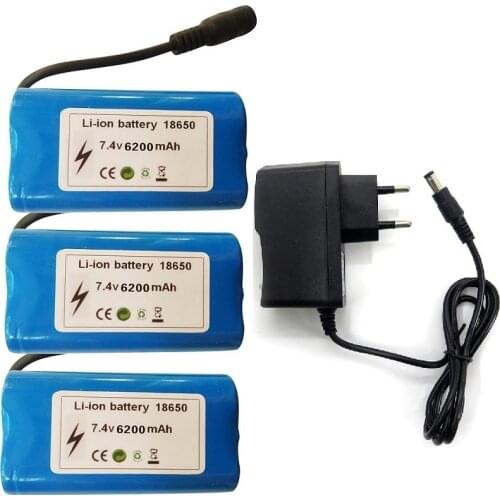 7.4V 6200mah 2S Lipo Upgraded battery/charger For T188 T888 2011-5 Remote Control RC Fish Finder Fishing Bait toys Boats Parts