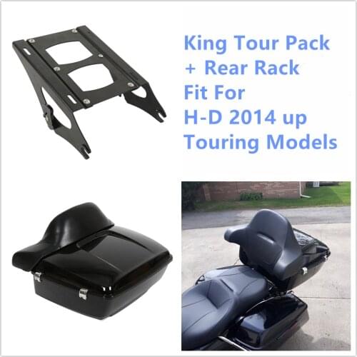 Waterproof ABS King tour pack Pak rear Top box luggage bags for Harley Touring Road king Street Ultra Electra Glide CVO GL1800