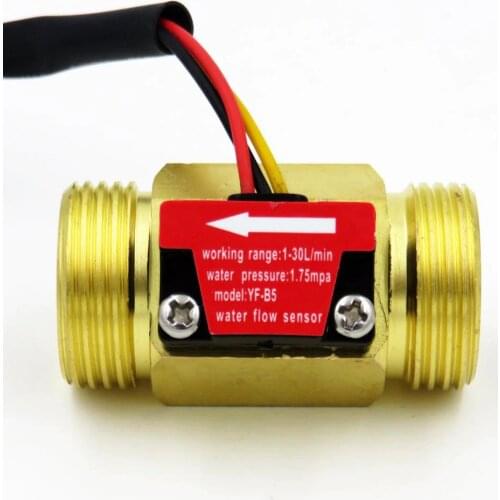 YF-B5 iSentrol Hall Effect Flow Sensor Water 2-45L/min BSP G3/4" Threaded End Quick Connection 3% error Turbine flowmeter