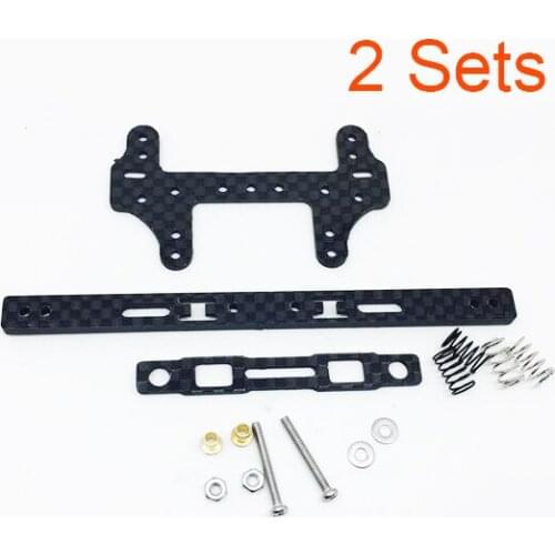 2Sets 3mm Carbon Fiber Rear Roller Stay With Springs Double 520 Bearings Modify Parts For Tamiya Mini Racing 4WD Car Model