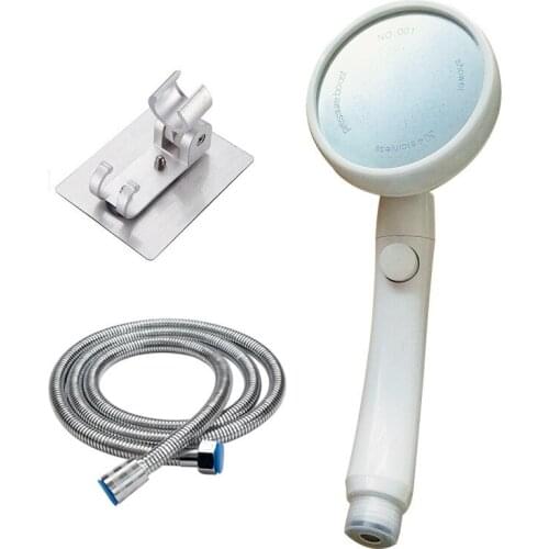 ZhangJi High Pressure Shower Head with Stop Button 360° Rotating Showerhead Handheld Detachable Water Saving