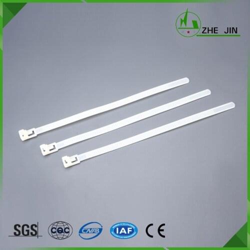 ZHEJIN (100pcs) ZJ-8*400MM 16" Nylon Releasable Nylon Cable Ties Zips-Natural-(width:7.2mm)