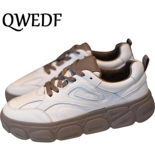 2019 Womens Vulcanize Shoes Sneakers Women White Platform Sneakers Shoes Ladies Casual Thick Sole Flats Zapatillas Mujer X14-61