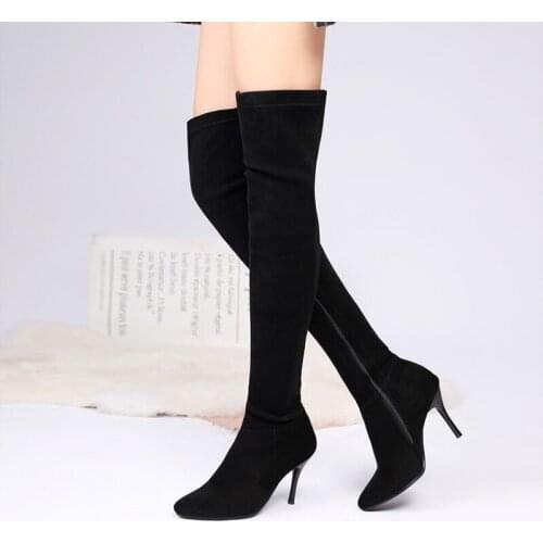 Women Boots Thigh High Boots New Fashion High Quality Women Shoes Sexy Thin Heel Over The Knee Boots Ladies Boots Plus Size34-45