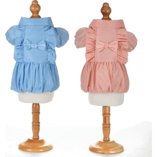 Winter Pet Dog Dress Clothes Warm Sweety Bowknot Vest Pet Princess Dresses For Puppy Cats Teddy Winter Dress