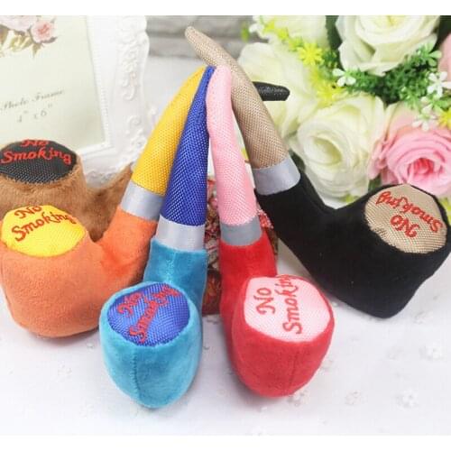 1Pc Funny Cute Dog Toys Pet Puppy Chew Squeaker Squeaky Plush Sound Novelty Pipe Design Squeak Toys Dog Toys For Small Dogs Cats