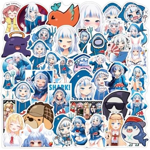 10/50pcs Hololive Vtuber Pvc Waterproof Stickers for Luggage Wall Car Laptop Bicycle Motorcycle Notebook Laptop Toys Stickers