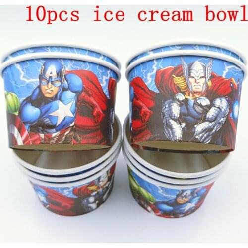 10PCS/LOT AVENGERS ICE CREAM CUPS KIDS BIRTHDAY PARTY SUPPLIES AVENGERS ICE CREAM BOWLS WHOLESALE ICE CUPS