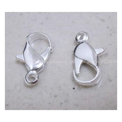 1000Pcs Silver Plated Metal Lobster Clasps 12mm