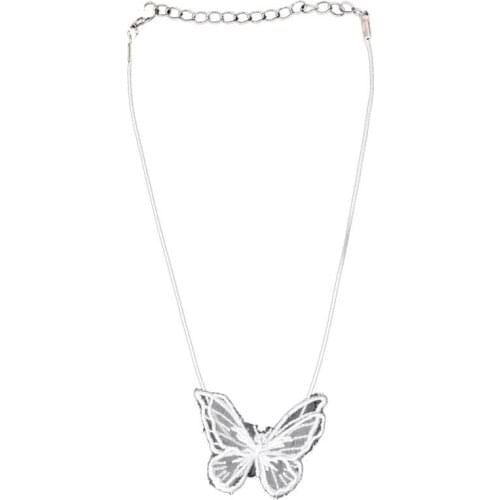 2021 New Fashion Butterfly Pendant Choker Necklace Lace Butterfly Vintage Short Necklace Choker Collar For Women