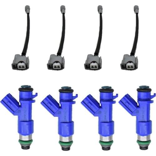 4Pc 410Cc RDX Fuel Injector with Plugs for Honda Acura 07-12 Civic Integra RSX K20 K24 B16 B18 16450RWCA01 16450-RWC-A01