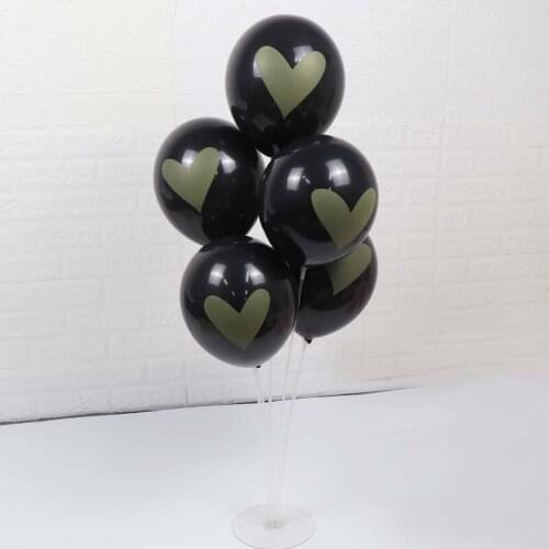 50pcs Black Pink White Gold Love Printed Full Heart Balloon Wedding Marry Valentine Decoration Party Supplies