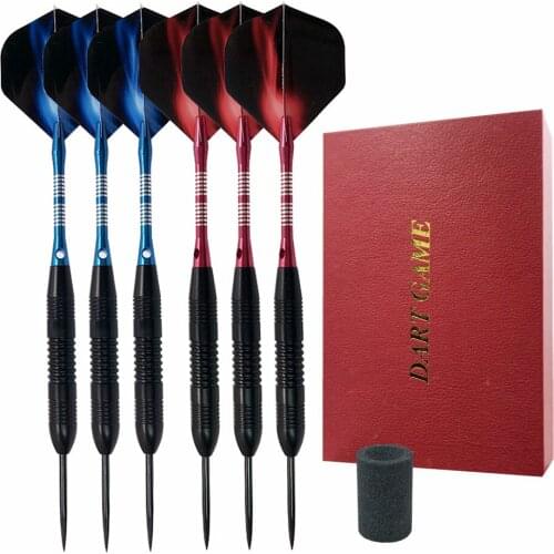 6Pcs 23g Steel tip darts Barrel Diameter 8.5mm Aluminium Shafts Dart Flights Professional darts case set gift