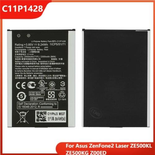 Original Phone Battery C11P1428 For Asus ZenFone2 Laser ZE500KL ZE500KG Z00ED Replacement Rechargable Batteries 2400mAh