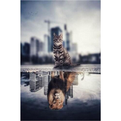 Diamond embroidery animal tiger cat 5d Diy full square round diamond painting mosaic rhinestone wall art decoration accessories