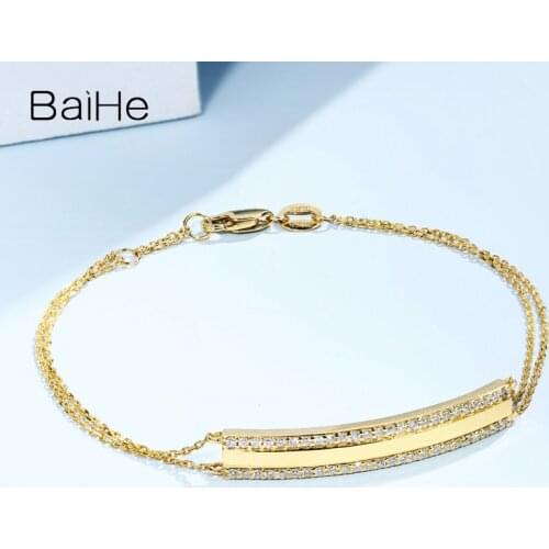 BAIHE Solid 18K Yellow Gold 0.25ct H/SI Natural Diamonds Bracelet for Women Trendy Fine Jewelry Wedding Engagement браслет