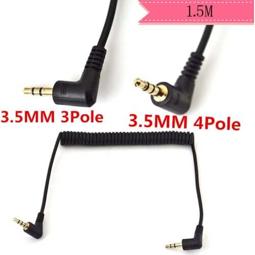 DC 3.5mm TRRS 4 Pole 90° Male to Angled 3pole 2ring Male Audio Lead Cable 1.5m