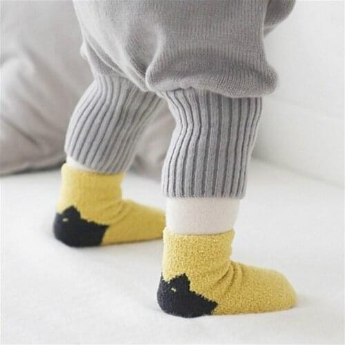 Baby Winter Socks Coral Fleece Towel Socks Velvet Kids Anti Ship Floor Socks Cartoon Animal meias for NewBorn Boys Girls Thick