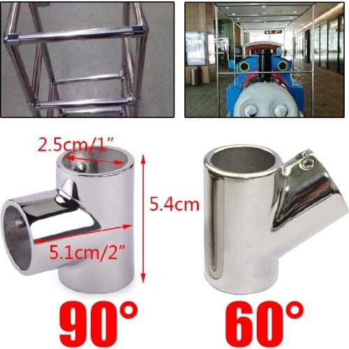 JEAZEA Rail Fitting 3 Way 90 Degree Tee 25mm 1" Tube Stainless Steel Hardware for Boat Marine Bimini Top Yacht Sailboat Vessel