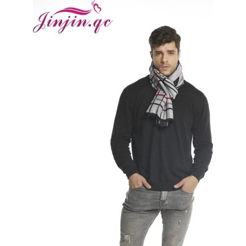 Jinjin.QC 2019 Luxury Brand Men Scarf England Style Mens Scarves and Wraps Echarpe Foulard Cashmere Scarfs Black and Navy Blue