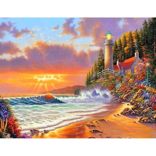 5D DIY Diamond Embroidery House Full Square Diamond Painting Village Landscape Cross Stitch Mosaic Home Decorations