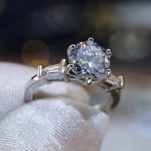 Huitan Simple Six Claws Prong Setting Women Ring Gorgeous Cubic Zirconia Engagement Wedding Party Accessories Trendy Jewelry