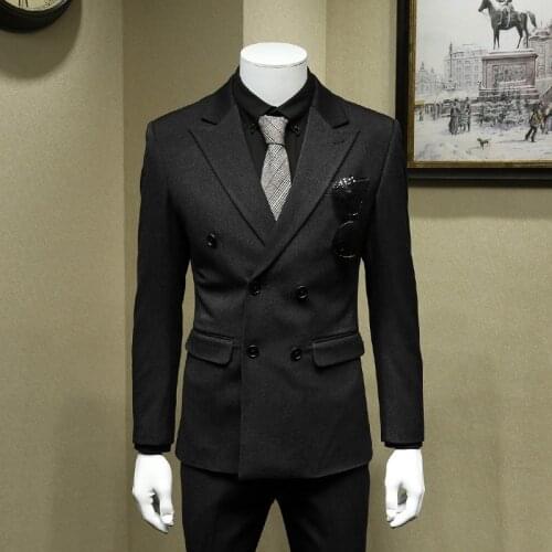 Groom Wedding Dress Suit Double Breasted Formal Office Work Man 3pcs Outfits Party Set Slim Fit Business Meeting Formal Suits