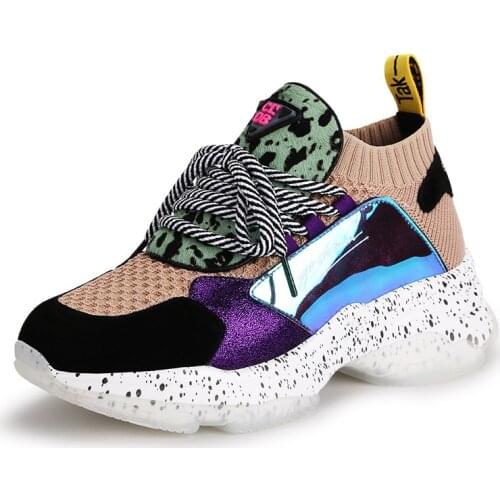 Breathable women running Fashion soft Bottom Leopard print Mixed outdoor Athletic Ladies comfortable Sneakers Female