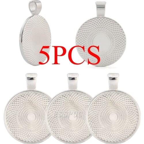 5PCS Diy Metal Keychain Diy Pendant Making Keychain Base Handmade Key Chain Fit 25mm Glass Cabochon Handmade Jewelry Supplies