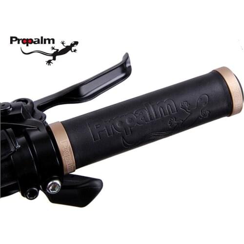 Propalm Bike Retro Cowhide Leather Cover Handlebar Grips for Mens MTB Road Bicycle Racing Anti-slip Grips with Locked Ring