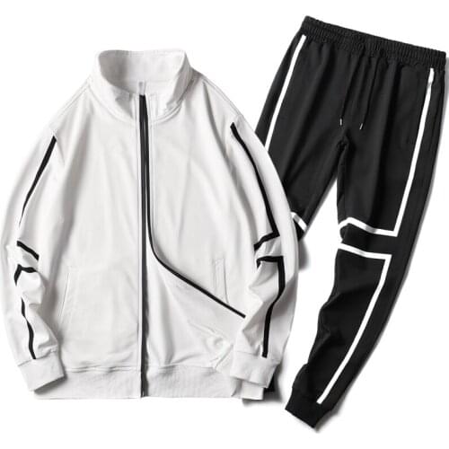 Men Tracksuit Set Men Clothing Set Mens Sweatsuits 2 Pieces Baseball Jacket Sweatpants Male Hip Hop Jogger Set