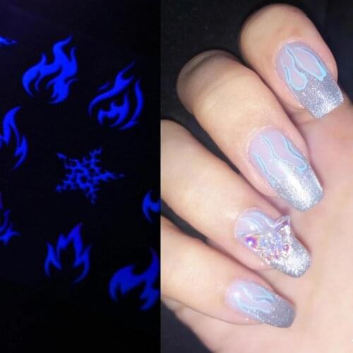 Nail Stickers Nail Beauty Sticker Hydrangea Nail Slider Decal For Manicure Tearable Lovely PET Fire Design Nail Decal Decoration