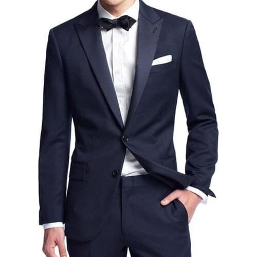 New Arrival Two Buttons Groomsmen Peak Lapel Groom Tuxedos Men Suits Wedding/Prom Best Blazer ( Jacket+Pants+Tie) D91