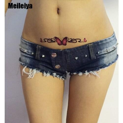 New Sexy High Cut Micro MINI Jeans Hot Shorts Double Button Low Rise Waist Booty Short With Zipper Open Crotch Erotic Culb Wear