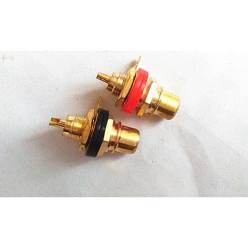 20pcs/lot Gold Plated RCA Terminal Jack Plug Female Socket Chassis Panel Connector for Amplifier Speaker