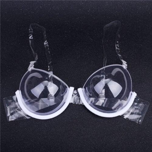 Sexy Women 3/4 Cup Transparent Clear Push Up Bra Ultra-thin Strap Invisible Bras Underwear Solid Glossy Seamless Push Up Bras