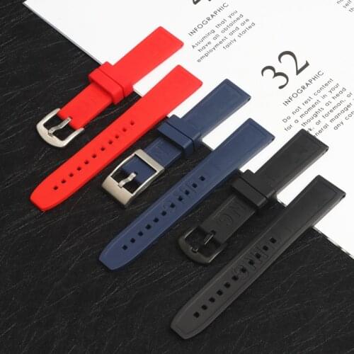 20mm Rubber Watch band Black Blue Red Watchband Bracelet For Breitling strap for Navitimer Avenger superocean 42mm dial tools