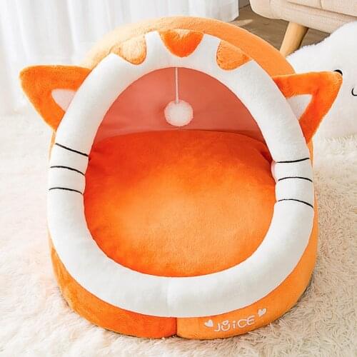 Removable Cat Bed House Kennel Nest Pet Nest Cat Tent Dog Kennel Warm Dog House Cushion Pet Products Cat Mat Pet Bed Cama Gatos
