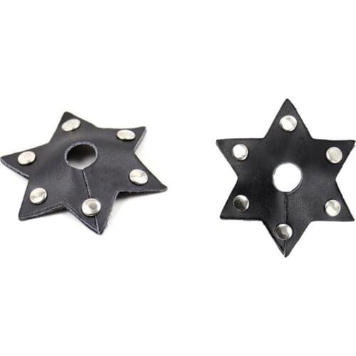 Sexy Hexagram Shaped Nipple Cover Temptation Pu Leather Pasties Flirty Fetish Hollow Breast Stickers