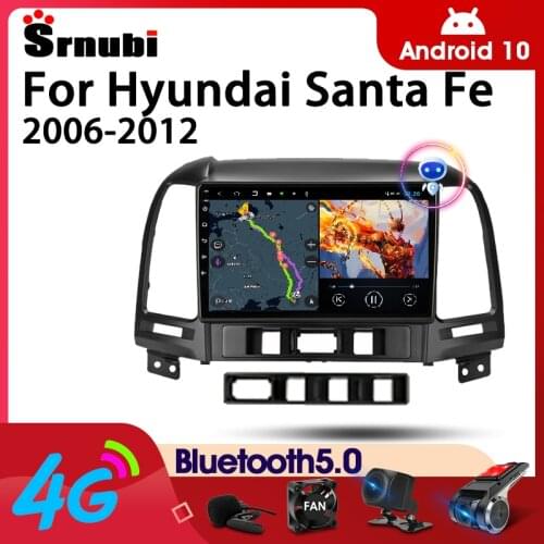 2 Din Android 10 Car Player Stereo audio Radio for Hyundai Santa Fe 2006-2012 Multimedia Video Touch Screen 4G Wifi Speaker DVD