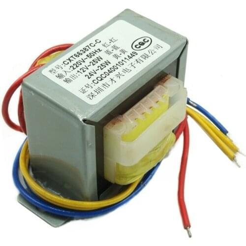EI66- 50W Power Transformer 50W 220V to 12V 24V 2A Independent Isolated Winding Dual 12V/24V