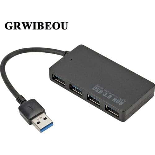 Ultra-thin 4-port USB3.0 HUB High Speed Indicator Light USB Hub For Multi-device Computer Laptop Splitter Adapter 5Gbps for Lapt