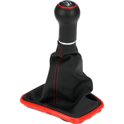 Universal New car styling 5 Speed Gear Shift Knob Gaitor Boot cover PU Leather for VW Golf Bora Jetta MK4 1999-2004
