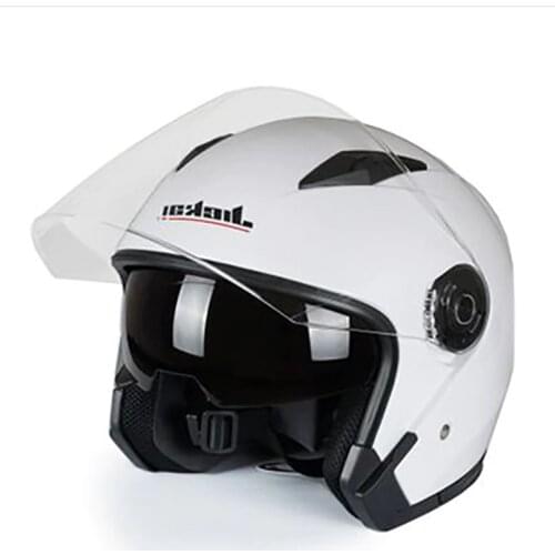 NEW Motorcycle Vintage Retro Helmets Scooter Open Face Helmet Electrical City road Capacete Casco Dual Lens helmets